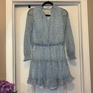 Jessica Simpson Tiered Floral-Print Crepe Mini Dress - Medium